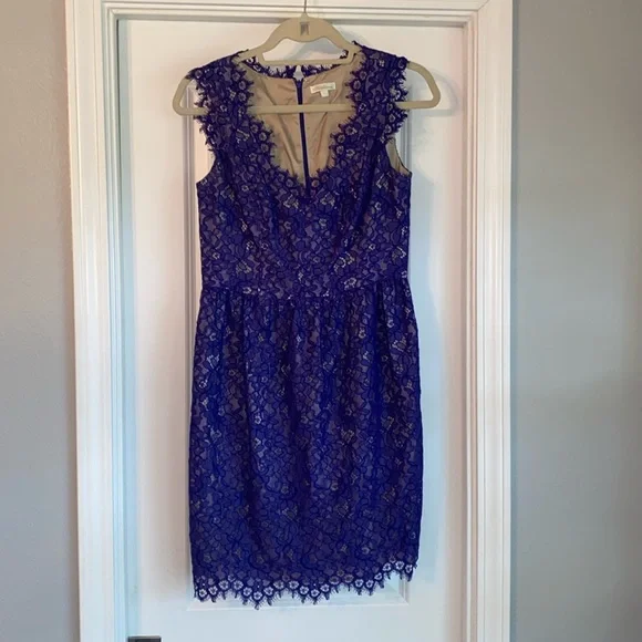 Shoshanna Purple Lace Mini Dress - Picture 2 of 7